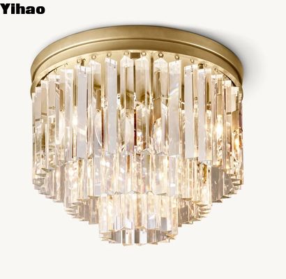 ซื้อ หลอดไฟเพดานหรูหลายวงกลม K9 กระจก Wall Flush Mount Light การผลิตออนไลน์