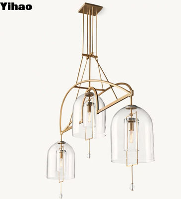 ซื้อ 50.8 กิโลกรัม Fulcrum Linear Brass Crystal Chandelier กับเครื่องประดับและสีที่สามารถปรับแต่งได้ การผลิตออนไลน์