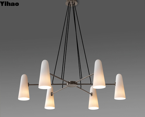 ซื้อ Montfalcon Modern Brass Chandelier กับฐานหลอดไฟ E12 และความสูงปรับได้ การผลิตออนไลน์