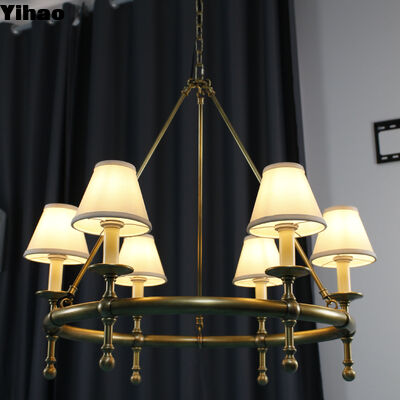 ซื้อ YH อเมริกันสไตล์ 6-Light เนื้อเหล็กแข็งกระเบื้องแสงปรับความสูง Pendant Light สําหรับห้องอาหารครัว การผลิตออนไลน์