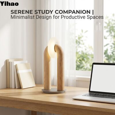 ซื้อ โคมไฟโต๊ะไม้แบบ U แบบมีลักษณะขั้นต่ําแบบโมเดิร์น พร้อมแสง LED หลายสีสําหรับเตียงและโต๊ะทํางาน การผลิตออนไลน์