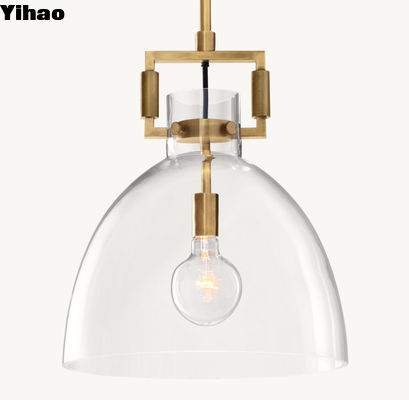 กลมทรงกลมเครื่องจักรกลแก้ว Cloche Pendant 18' '14'