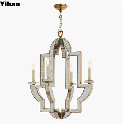 Lido Medium Chandelier Vintage Custom Made Chandelier ทองแดงแก้วคริสตัล แสงภายใน