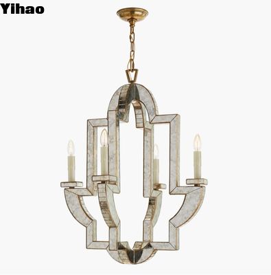 NW 5040 Lido Medium Chandelier ความสูง 33 นิ้ว กระจกโบราณ