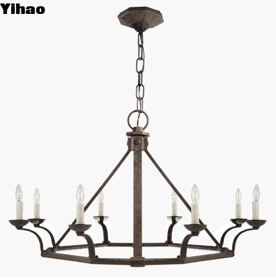 RL 5540NR Robertson Single Tier Chandelier LON ROBERTSON LINEAR LONDLIER ลักษณะธรรมชาติที่สนิม