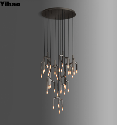 โคมไฟระย้าทรงกลม RAMEAU Modern 10 ดวง พร้อมปรับความสูงได้ และแสงไฟสีขาวนวล