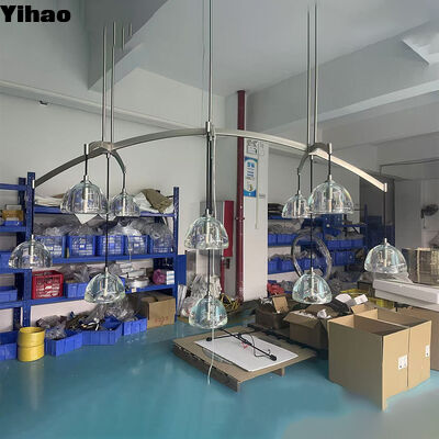 Yihao Factory Direct Brass Body Crystal Shade Chandelier with 3500K Warm White LED สําหรับโรงแรมหรูหราและแสงบ้าน